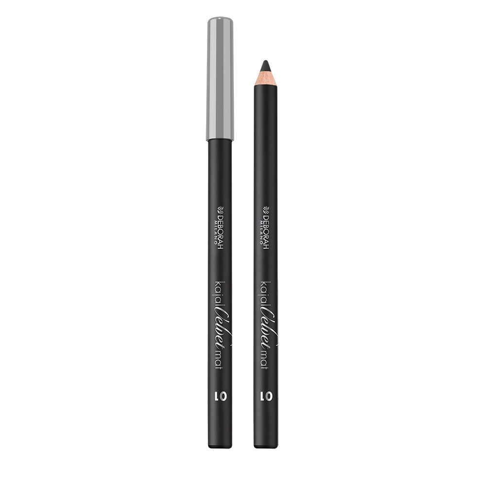 Deborah Milano Matita Occhi Kajal Velvet Mat 01 Nero 1.3g - Lunga Durata, Ultra-pigmentato, Texture Cremosa e Vegan