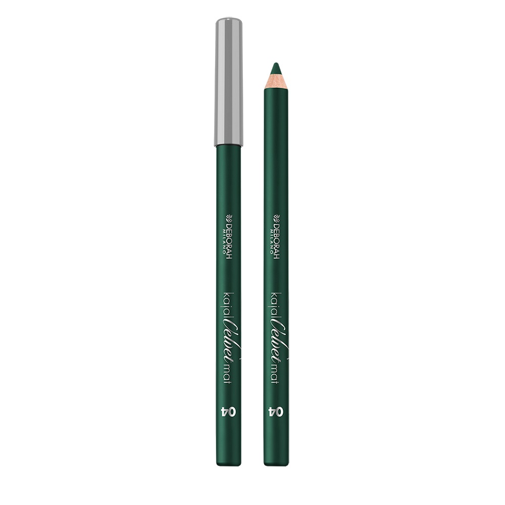 Deborah Milano Matita Kajal Velvet Mat 04 Verde 1.3g - Texture Morbida e Scorrevole, Finish Matte, Vegan