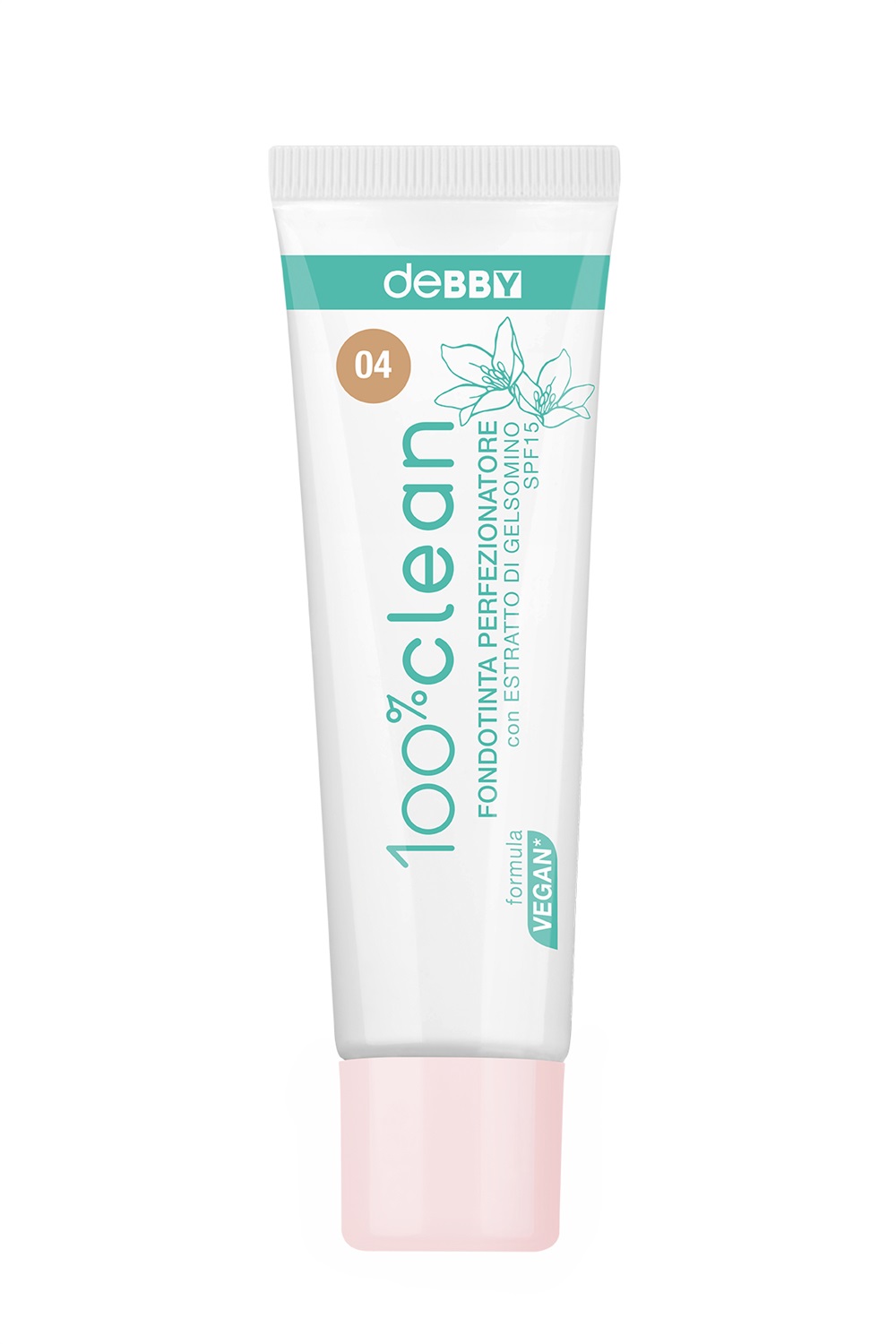 deBBY Fondotinta 100% Clean Perfezionatore 04 Honey - Crema Antibatterico, Levigante, Opacizzante per Pelle Universale