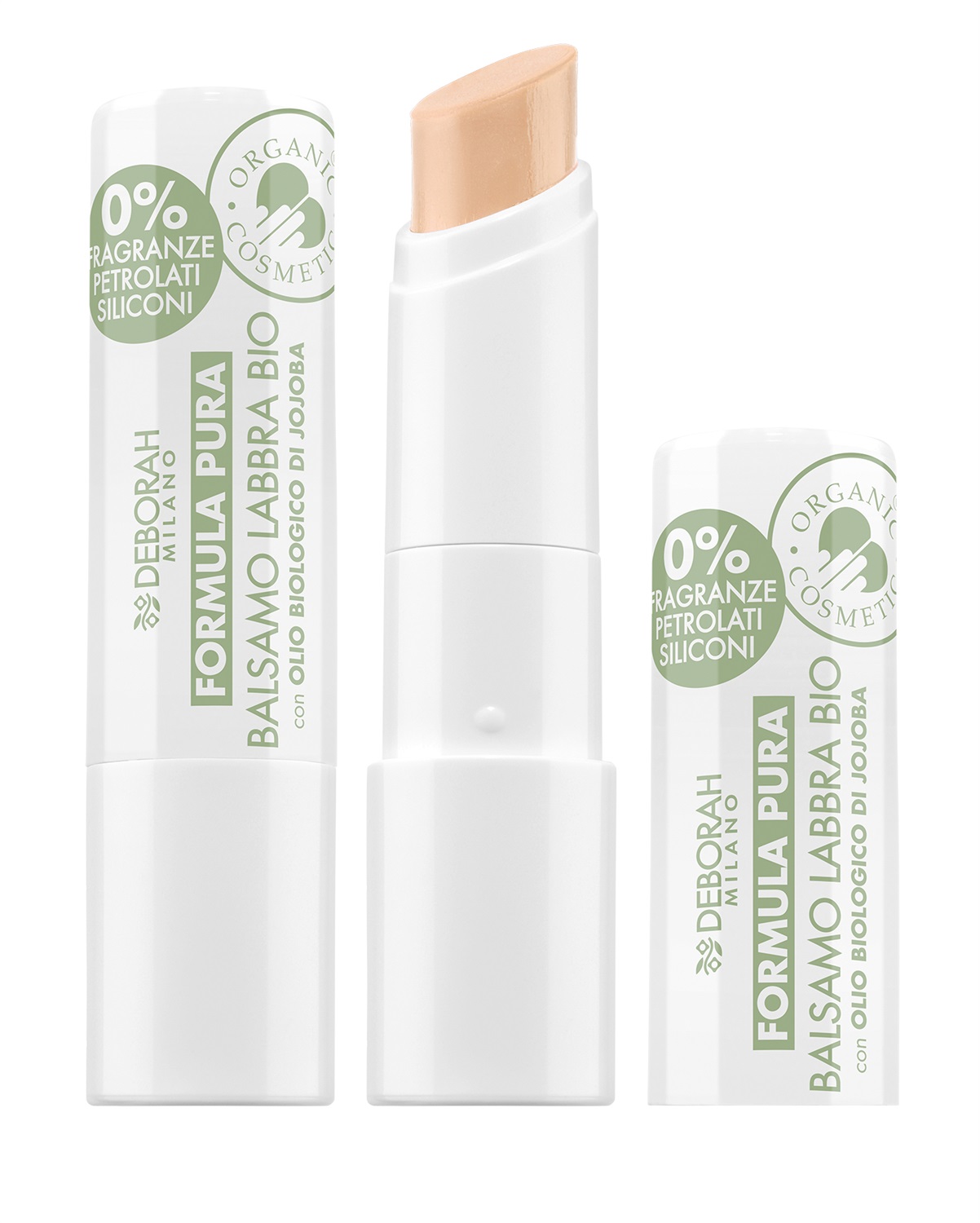 Deborah Milano Balsamo Labbra Colorato BIO Formula Pura 02 Caramel - SPF 10, Cruelty Free, Vegano, 100% Origine Naturale