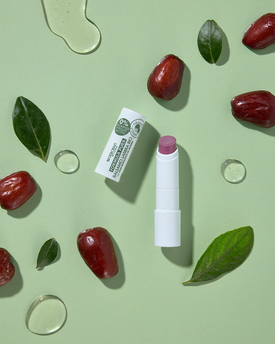 Deborah Milano Balsamo Labbra Bio Formula Pura Mauve n.9 - Idratante, Nutriente, SPF 10, Cruelty Free, 100% Naturale