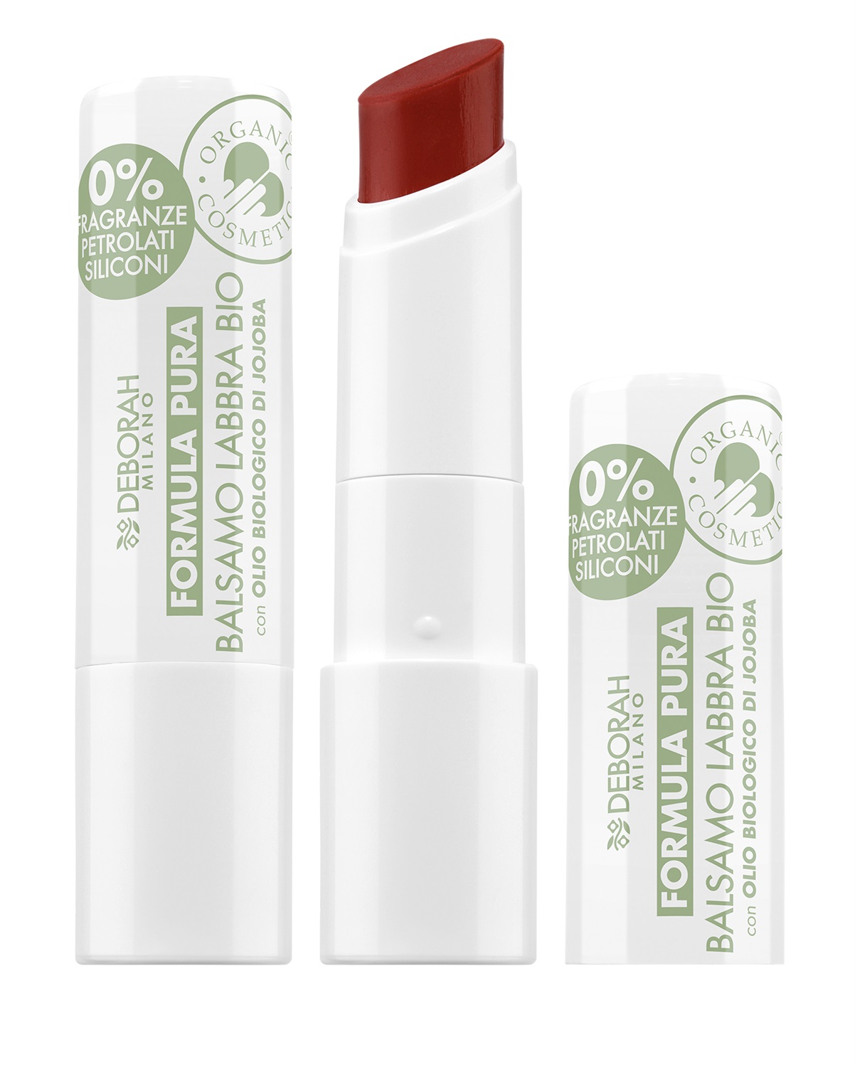 Deborah Milano Balsamo Labbra Bio Formula Pura 07 Peach - Colorato, SPF 10, Cruelty Free, 100% Origine Naturale