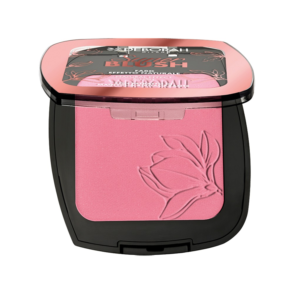 Deborah Milano Super Blush 01 Rose - Fard Effetto Naturale, 10 gr, con Estratto di Magnolia, Texture Setosa e Facile da Sfumare