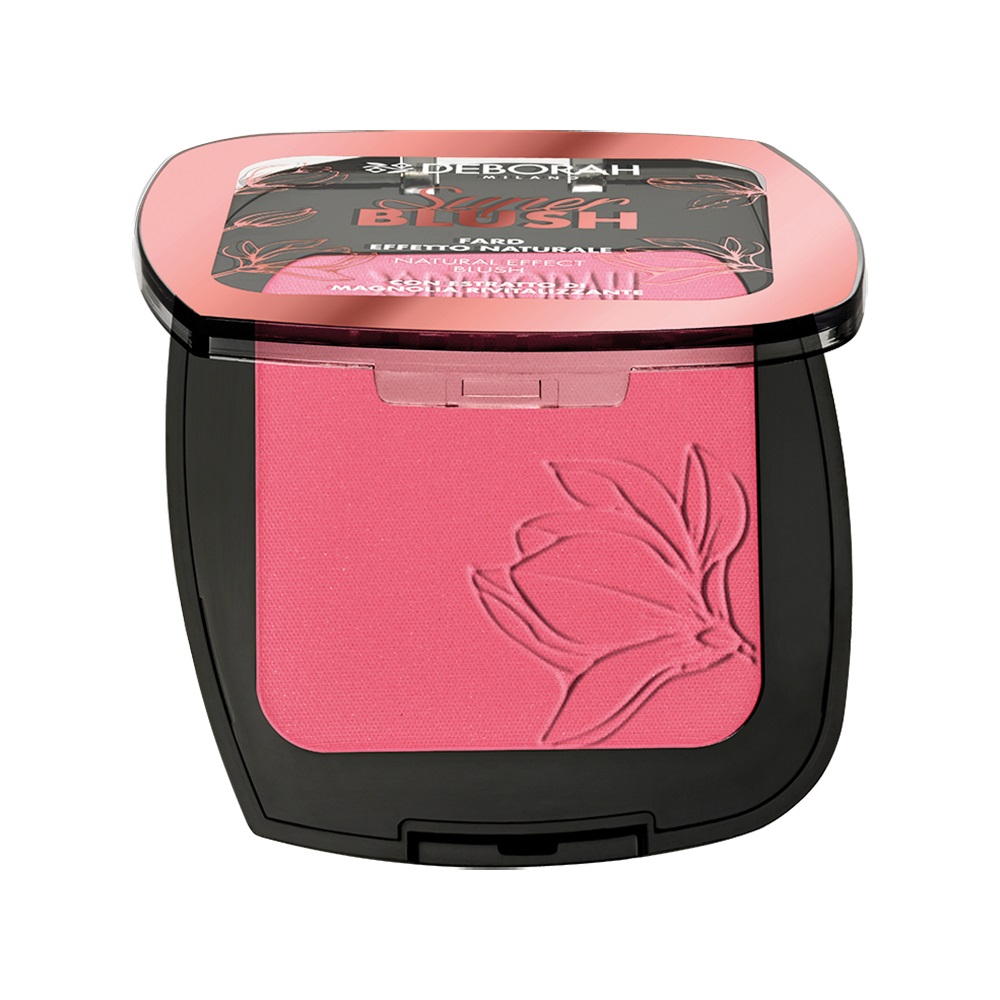 Deborah Milano Super Blush 03 Brick Pink - Fard Naturale Effetto Rivitalizzante con Estratto di Magnolia, 10 gr