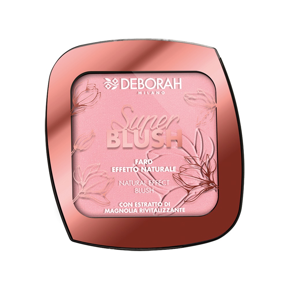 Deborah Milano Super Blush Fard Effetto Naturale 04 Peach - 10 gr, con Estratto di Magnolia, Texture Setosa e Rivitalizzante