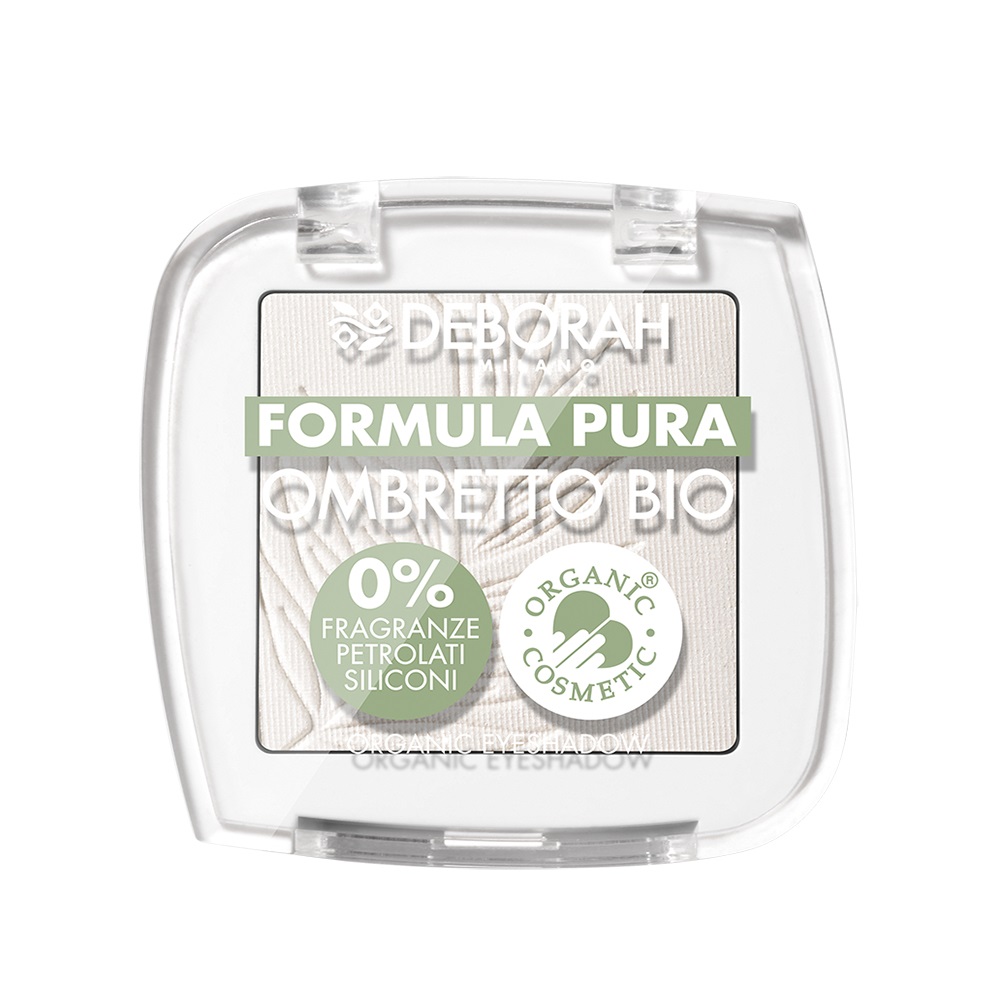 Deborah Milano Ombretto Mono Bio Formula Pura N.01 White - 100% Naturale, Vegan, Texture Sottile e Pigmentata