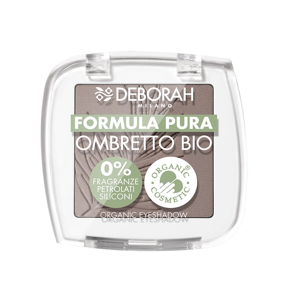 Deborah Milano Ombretto Formula Pura Mono Bio 09 Mat Grey Brown - 100% Naturale, Vegan, Texture Setosa e Alta Pigmentazione