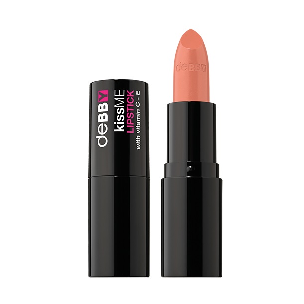 deBBY kissME Lipstick 01 Soft Nude - Rossetto Cremoso con Vitamine C ed E, Finish Luminoso e Texture Leggera