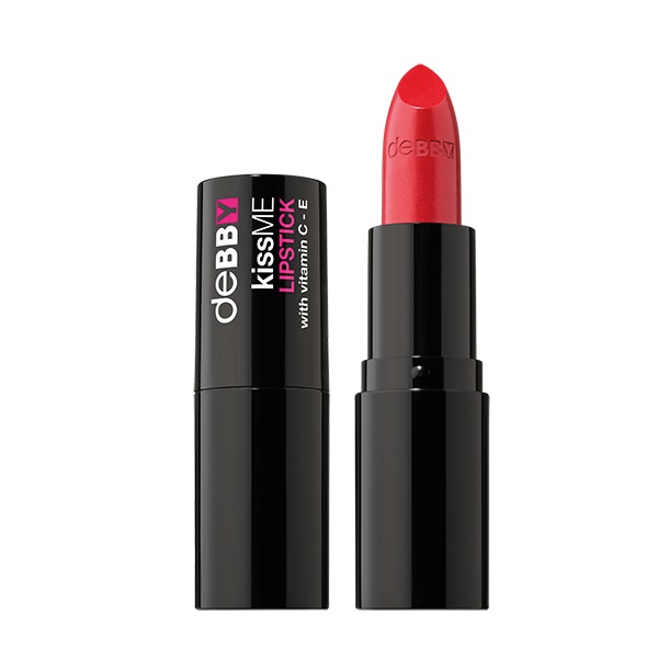 deBBY kissME Lipstick 08 Fire Red - Rossetto Cremoso con Finish Luminoso e Vitamine C ed E