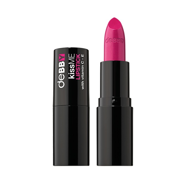 deBBY KissME LIPSTICK N.12 - Delirious Fuchsia, Rossetto Cremoso con Vitamine C ed E, Finish Luminoso