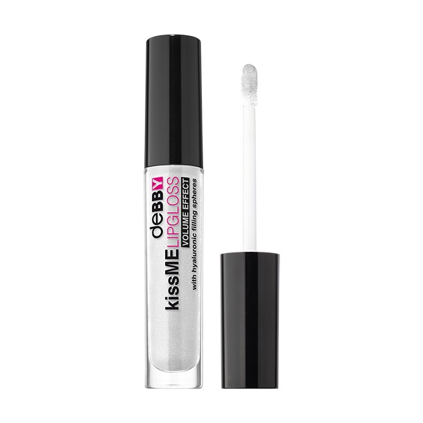 Debby KissMe Lipgloss Volume Effect 02 - White Pearly, Idratante e Rimpolpante con Acido Ialuronico