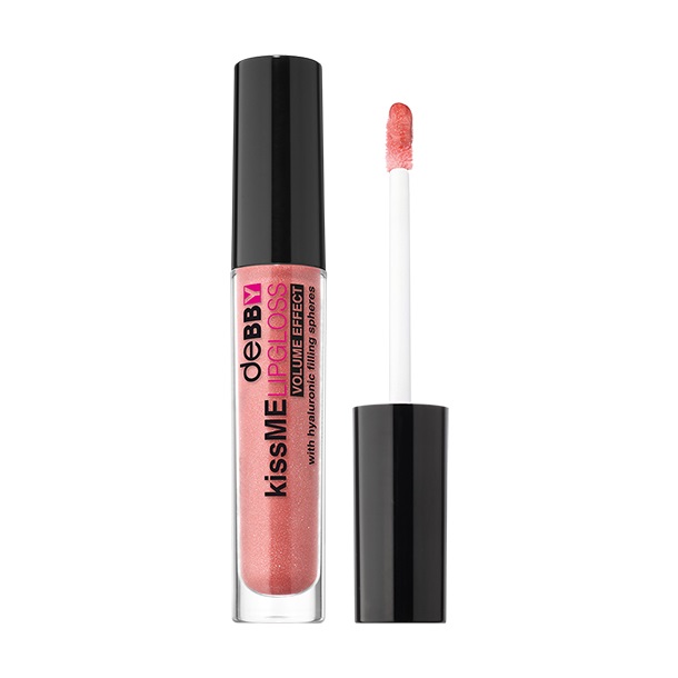 Debby KissMe Lipgloss Volume Effect 08 - Salmon Rose, Gloss Labbra Idratante con Acido Ialuronico, Finish Extra Luminoso e Volumizzante