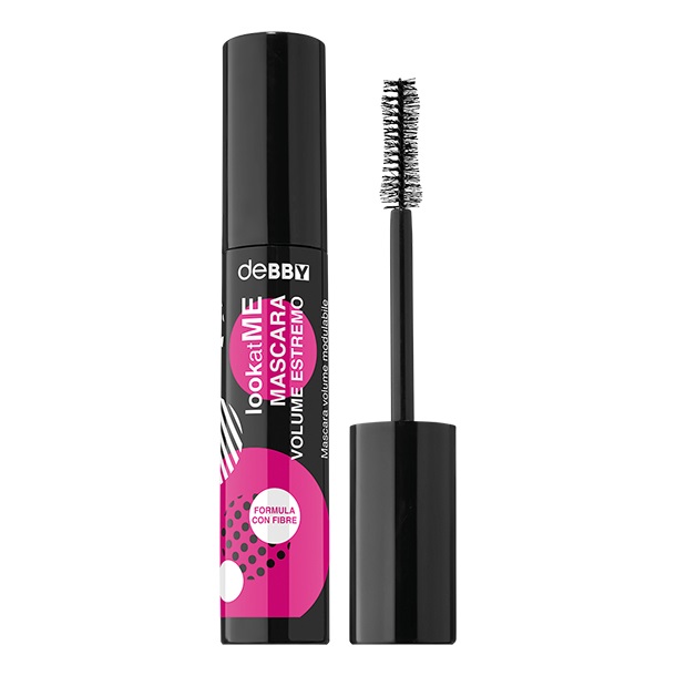 Debby LookatME Mascara Volume Estremo 14,5 ml - Nero, Volumizzante con Fibre Arricchite