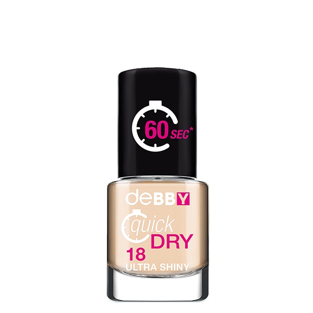 deBBY Smalto Quick Dry 018 Beige Coffee - Asciugatura Rapida, Coprenza Assoluta, Effetto Lucido