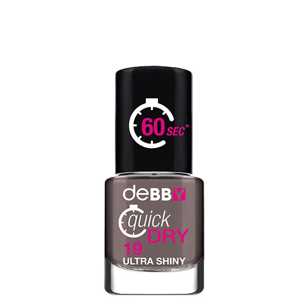 deBBY QuickDRY 19 Stone Grey - Smalto ad Asciugatura Rapida, Coprenza Assoluta e Effetto Super Glossy