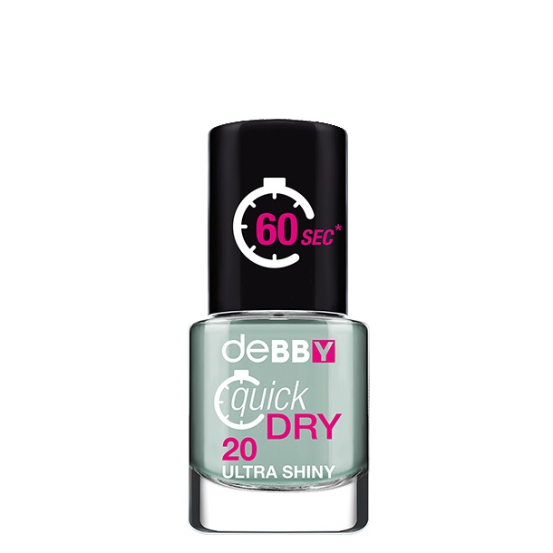 deBBY quickDRY Smalto 20 Sage Green - Asciugatura Rapida, Coprenza Assoluta, Effetto Super Glossy