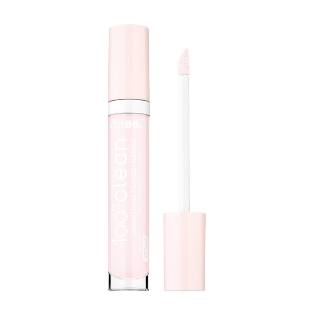 deBBY 100%clean Correttore Perfezionatore 0 ivory - Liquido, LONG LASTING, Non Comedogenico, Formula Vegana, 97% Ingredienti Naturali