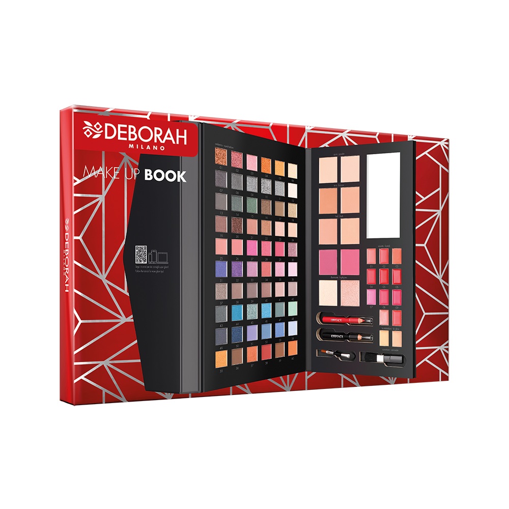 Deborah Milano Make Up Book Volume 4 - Set Regalo con 60 Ombretti, 11 Gloss/Rossetti, Fard, Illuminanti, Terre e Accessori