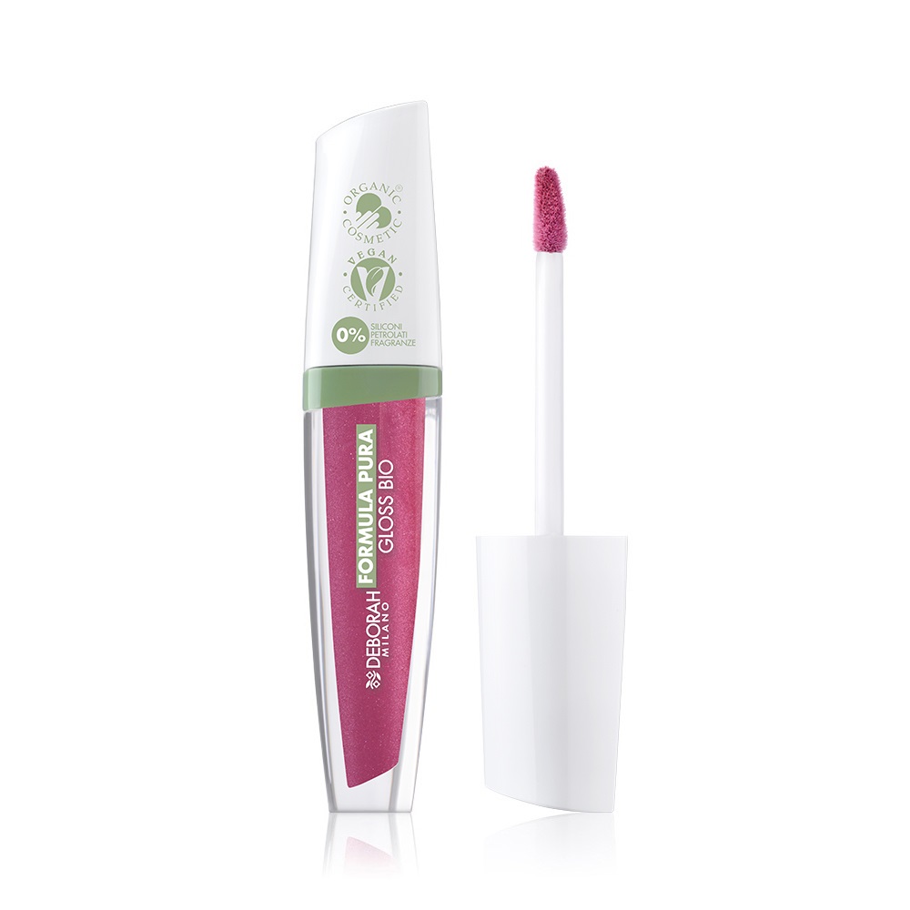 Deborah Milano Gloss Bio Formula Pura N.4 Cherry 4.5ml - Ultra Brillante, Nutriente, 100% Ingredienti Naturali