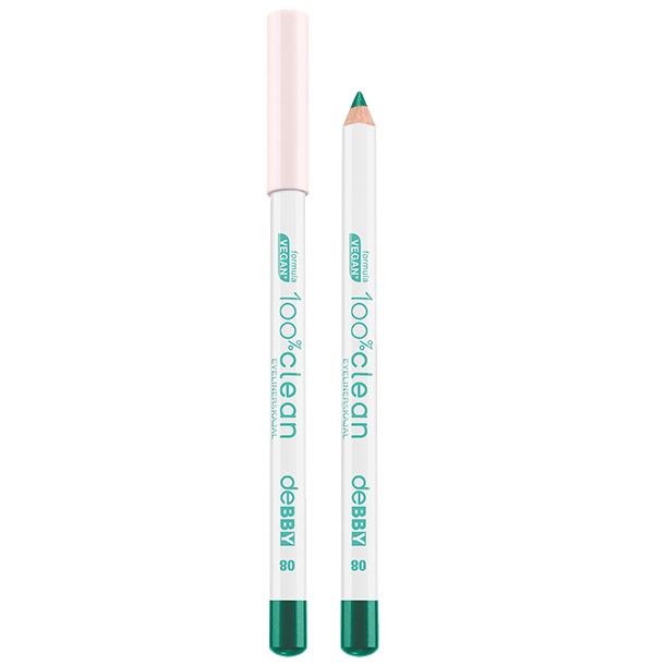 deBBY 100% Clean Matita Occhi 008 - Emerald Green, Kohl, Eyeliner, Kajal, Origine Naturale