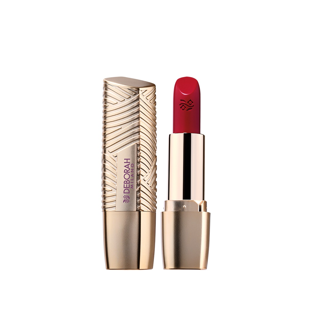 Deborah Milano Rossetto Milano Red 13 Audacious Red - Colore Pieno e Brillante, Comfort Estremo con Acido Ialuronico, Long Lasting e Nutriente, 4.4 g