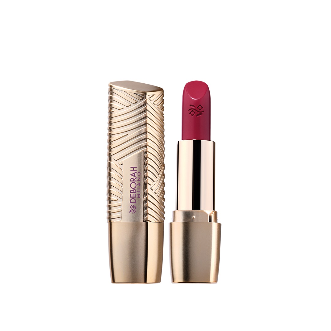 Deborah Milano Rossetto Milano Red N. 14 Chic Berry - Colore Pieno e Brillante, con SPF 15 e Acido Ialuronico per Comfort Estremo e Lunga Tenuta