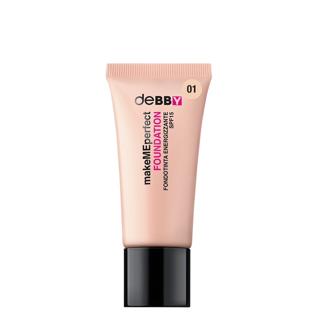 deBBY MakeMEperfect Foundation 01 Sand - Fondotinta Energizzante Long Lasting con SPF15 e Formula Rigenerante