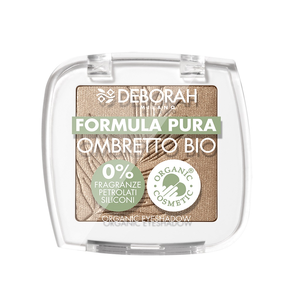 Deborah Milano Ombretto Formula Pura Mono Bio 08 Chestnut Brown - 100% Naturale, Vegan, Satinato e Mat