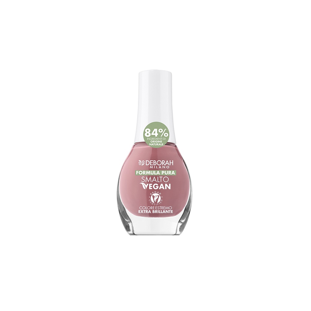 Deborah Milano Formula Pura Smalto Vegan 05 Dusty Rose - 8,5 ml, Finitura Extra Lucida, Lunga Durata, Elevata Copertura