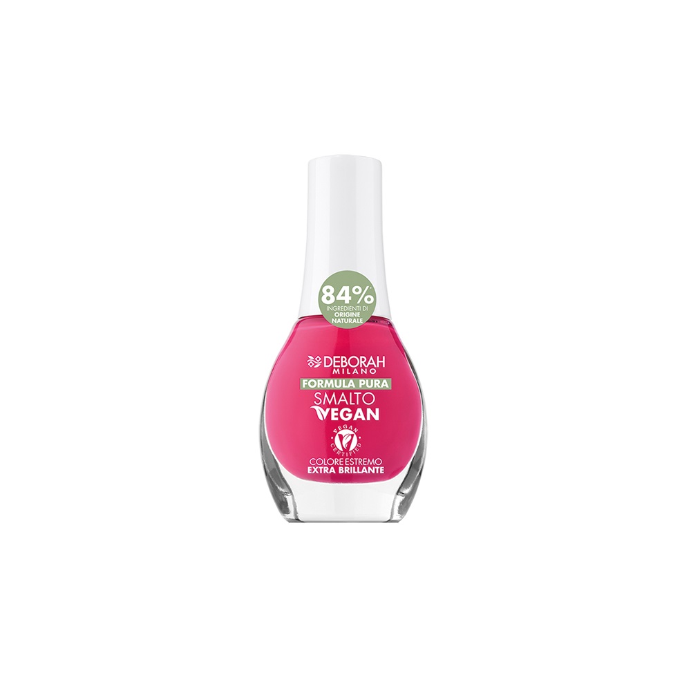 Deborah Milano Formula Pura Smalto Vegan 06 Fucsia - 8,5 ml, Finitura Extra Lucida, Alta Copertura