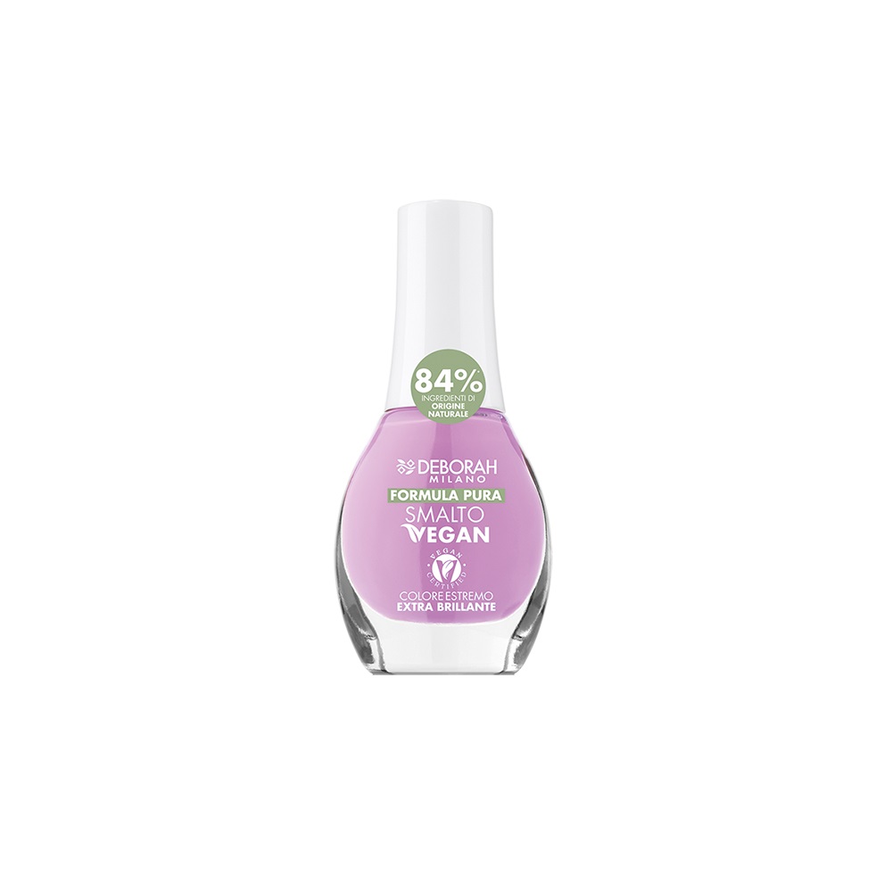 Deborah Milano Formula Pura Smalto Vegan 07 Lilla - 8,5 ml, Finitura Extra Lucida, Alta Copertura