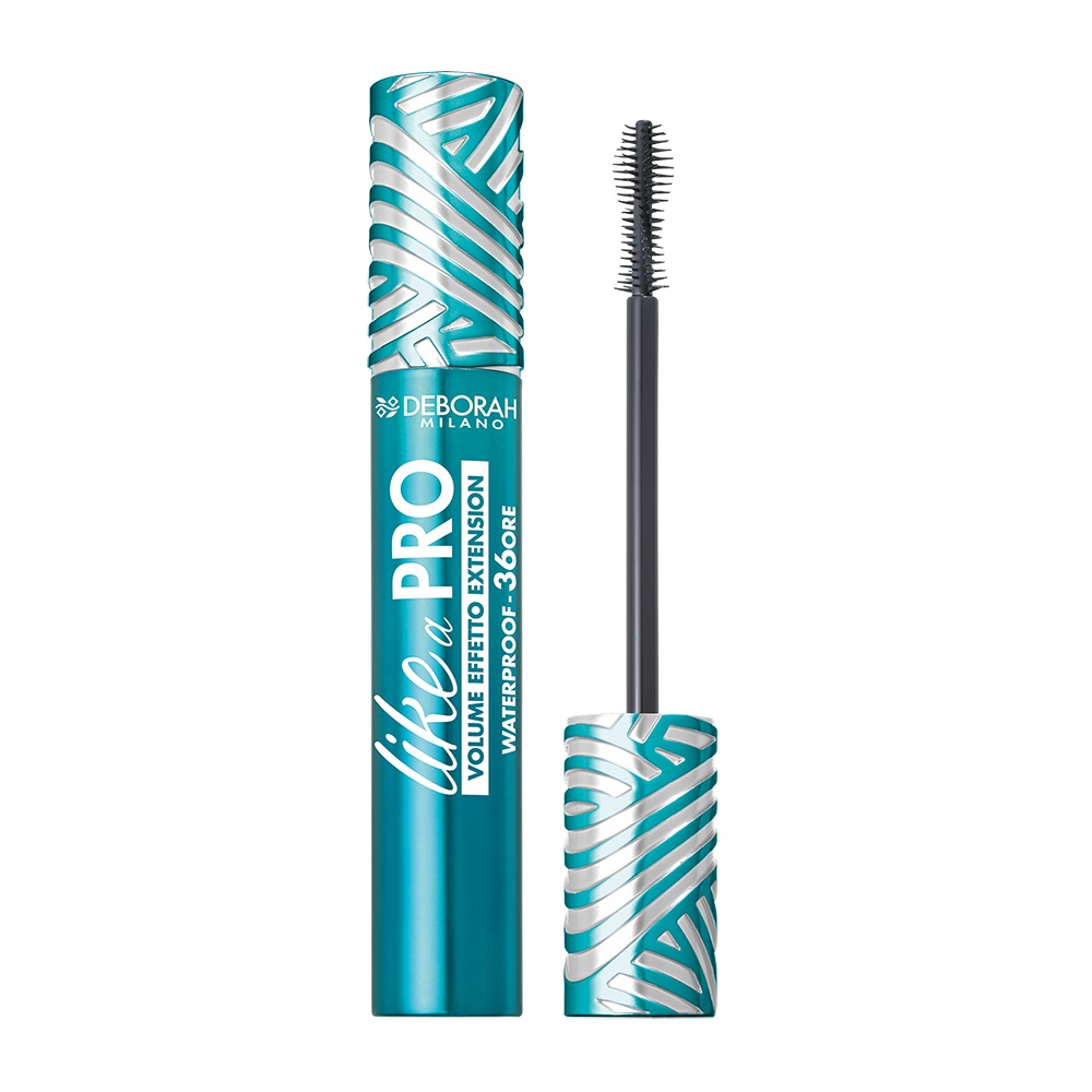 Deborah Milano Mascara Like A Pro Waterproof - Extra Volume e Lunghezza Infinita, Effetto Extension fino a 36 Ore, 12 ml