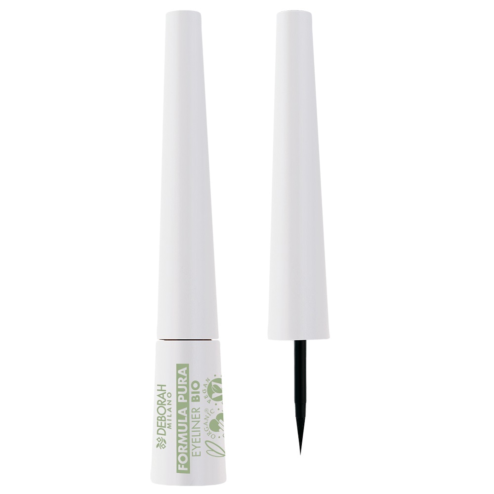 Deborah Milano Formula Pura Eyeliner Precisione Bio Brown 02 - Liquido, 2.5 ml, Alta Tollerabilità, Finish Intenso a Lunga Tenuta