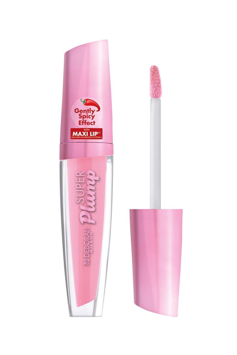 Deborah Milano Super Plump Gloss Volumizzante 4,8 g - Gloss volumizzante per labbra con effetto pizzicore, finish lucido e sfumatura rosata