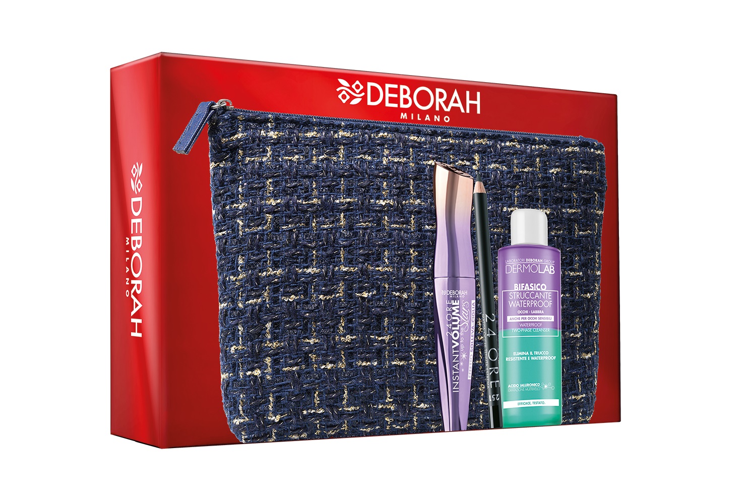 Deborah Milano Pochette 2024 n.02 - Set Regalo Donna con Mascara, Matita Occhi e Struccante