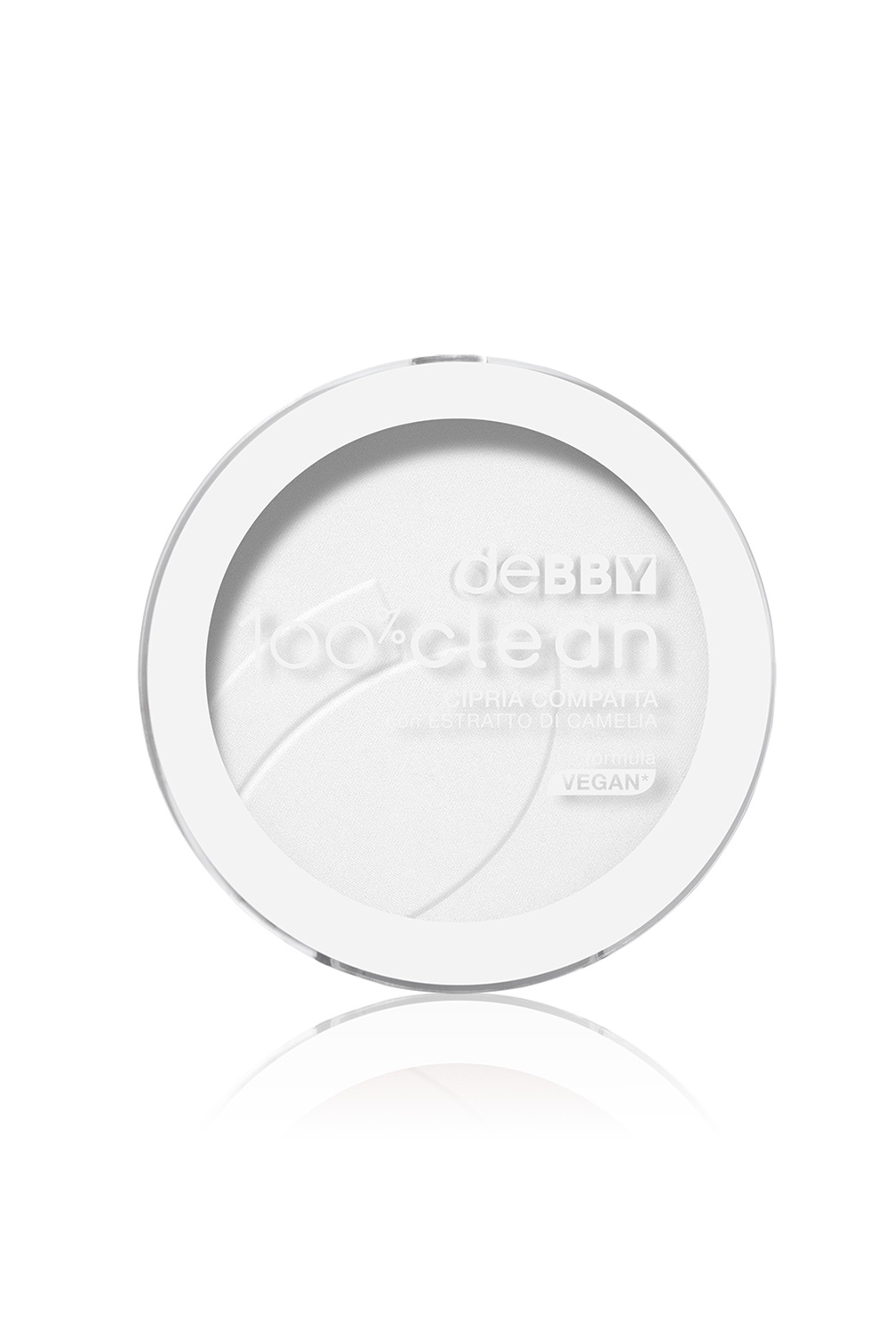 deBBY Cipria 100% Clean 00 Transparent - Cipria compatta opacizzante con estratto di Camelia, ideale per pelli sensibili