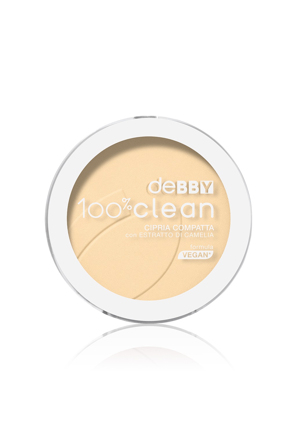 deBBY Cipria 100% Clean 01 Sand - Cipria compatta opacizzante per pelli sensibili con estratto di Camelia