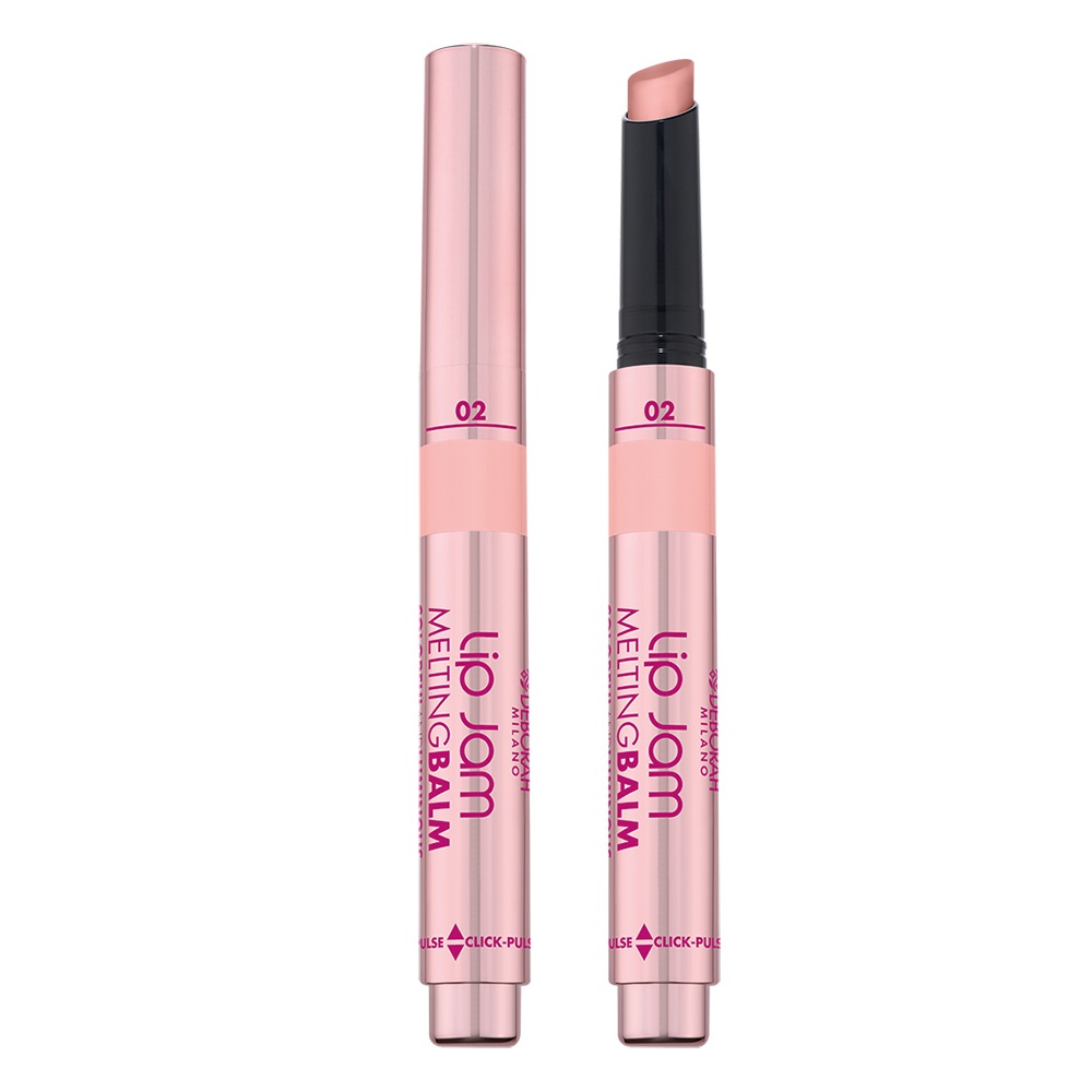 Deborah Milano Lip Jam Melting Balm 02 Rose 2g - Balsamo Labbra Colorato e Brillante, Idratazione fino a 12 Ore, Effetto Glossy
