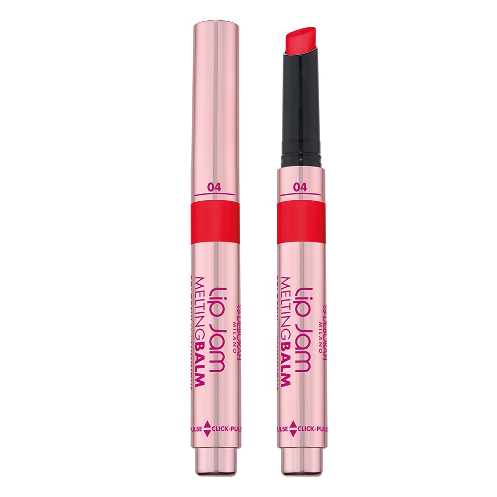 Deborah Milano Lip Jam Melting Balm 04 Strawberry - Balsamo Labbra Colorato e Brillante, Idratazione Fino a 12 Ore