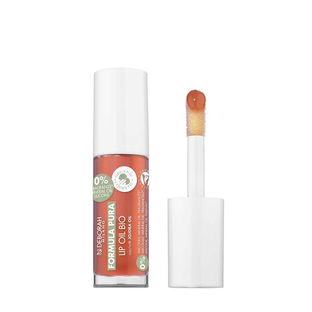 Deborah Milano Formula Pura Lip Oil 04 Apricot - Olio per Labbra Idratante e Nutriente con Olio di Jojoba