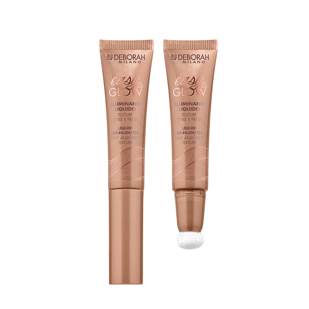Deborah Milano Easy To Glow Illuminante Liquido 12ml - Texture Leggera, Finish Sheer, Applicatore Anti-spreco