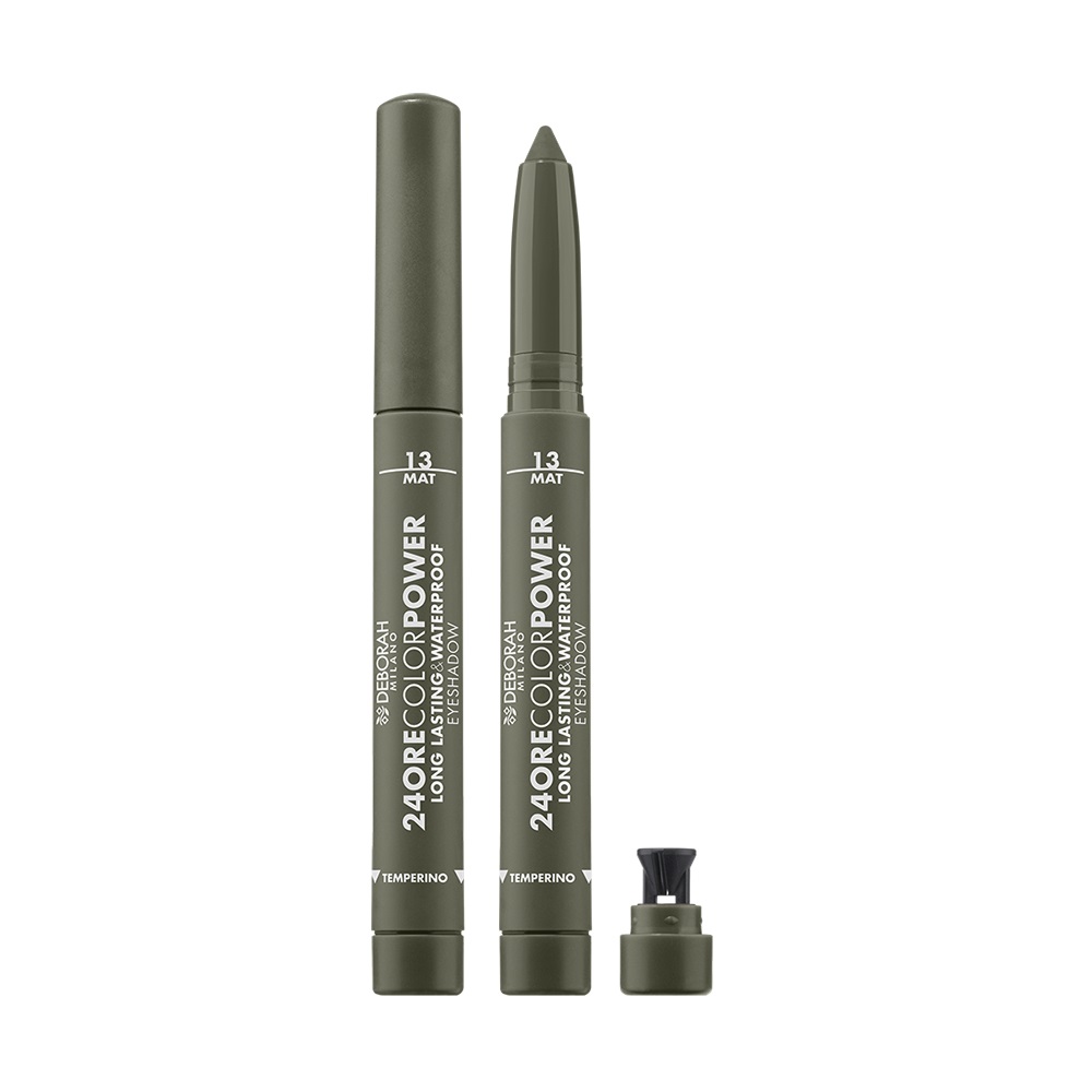 Deborah Milano Ombretto 24ore Color Power - Military Green, Stick Cremoso e Opaco