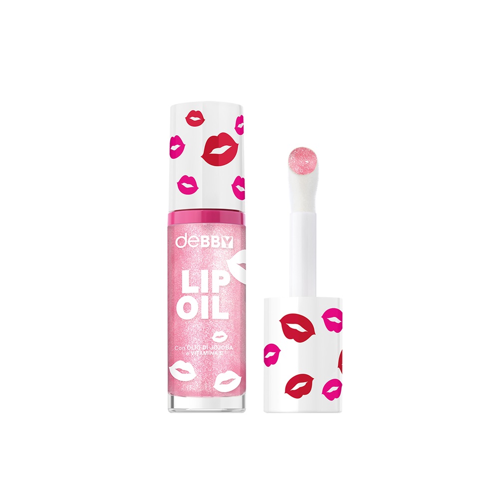 deBBY Lip Oil 02 Strawberry - Olio per labbra ultraleggero con finish shimmer e arricchito con Vitamina E e Olio di Jojoba