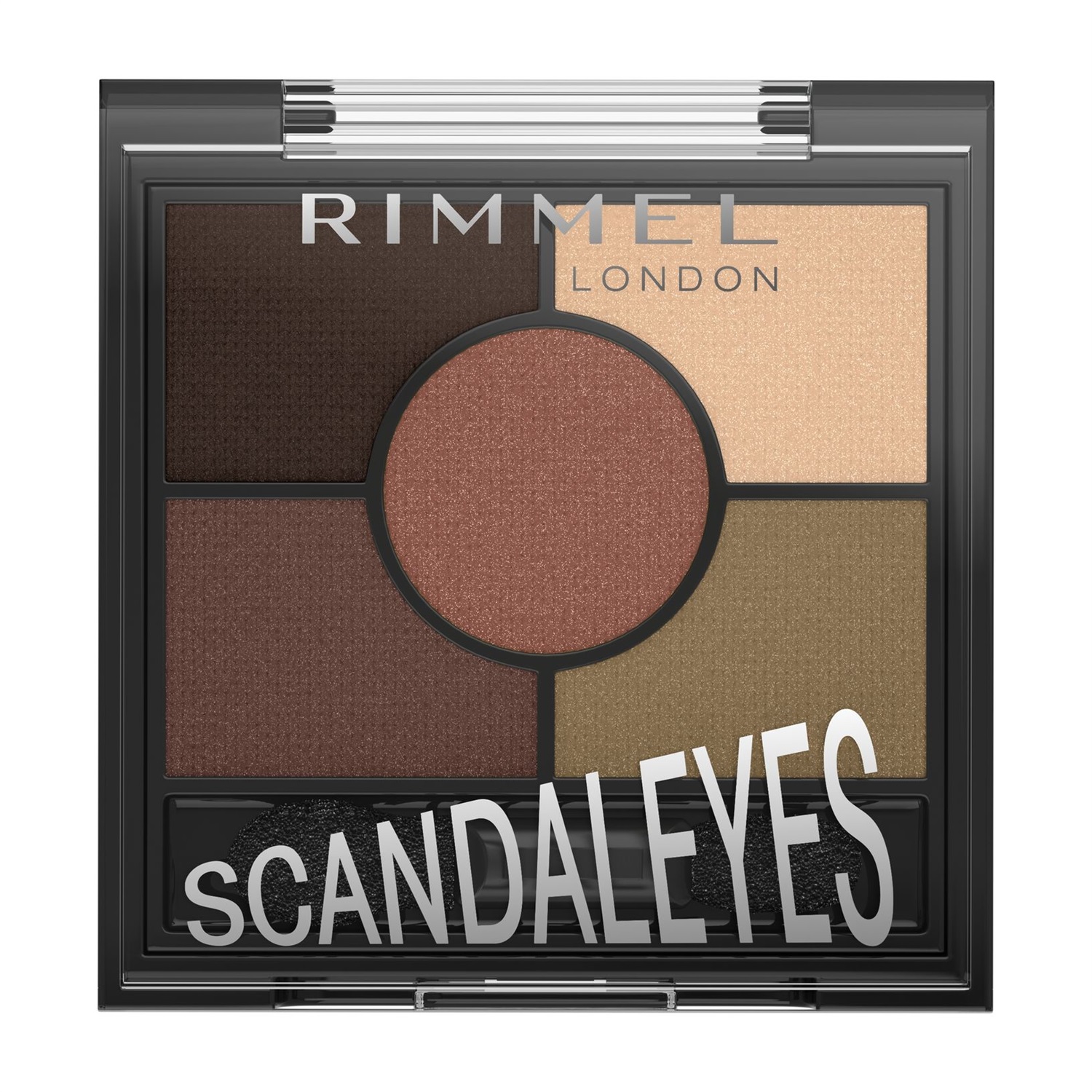 Rimmel Scandal'Eyes 5 Pan Palette Ombretti 002 Brixton Brown - 5 tonalità vibranti, formula vellutata, utilizzo asciutto e bagnato