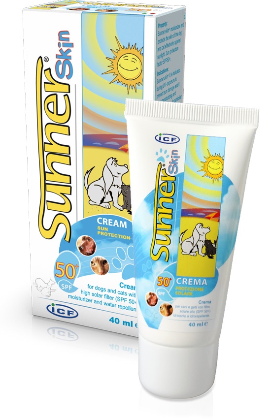 NEXTMUNE ITALY Srl Sunnerskin Crema Solare per Cani e Gatti SPF 50 - 40 ml, Idratante e Idrorepellente