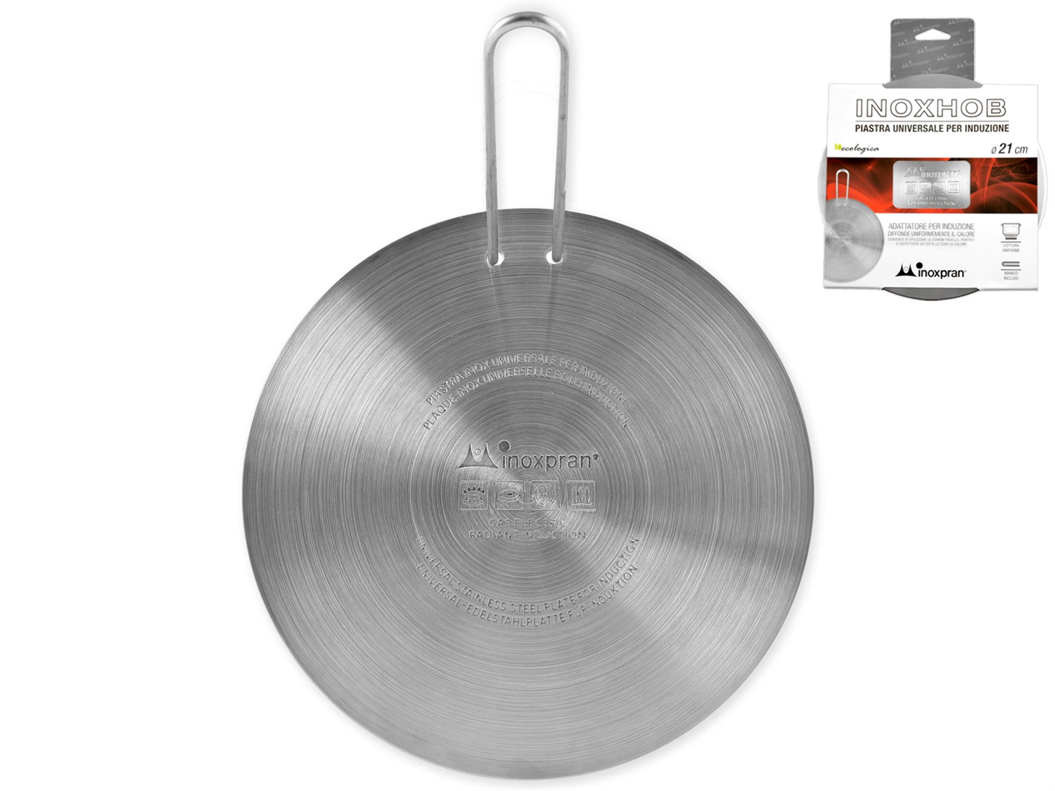 Inoxpran Piastra Universale per Induzione in Acciaio Inossidabile - Modello INOXBALL