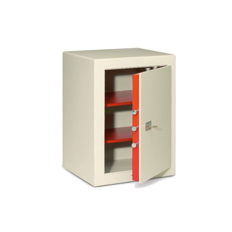 Technomax Sekur Large Key SMK/8 - Cassaforte Indipendente a Chiave Doppia Mappa, 430x400x600mm, Arancione e Bianco