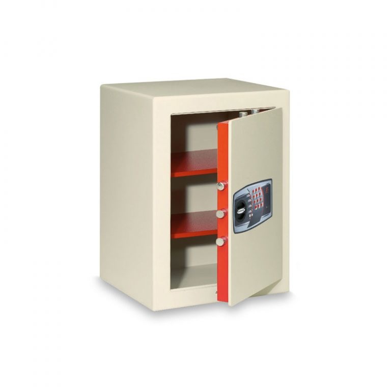 Technomax SEKUR LARGE TRONY Cassaforte Indipendente 85 L con Combinazione Elettronica - Arancione e Bianco, Dimensioni 430x400x600 mm