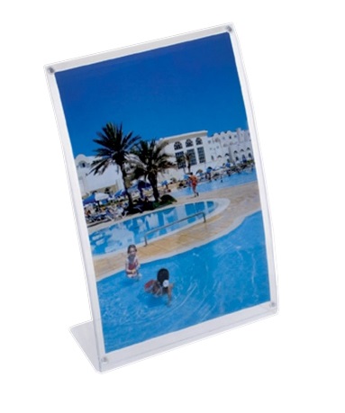 Tecnostyl Porta Avvisi/Fotografie Magnetico A4 Verticale in Acrilico Trasparente - Design Curvo