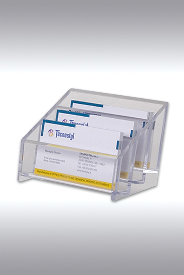 Tecnostyl BCH02 Portabiglietti da Visita Multitasca in Acrilico Trasparente - 12x9x7 cm